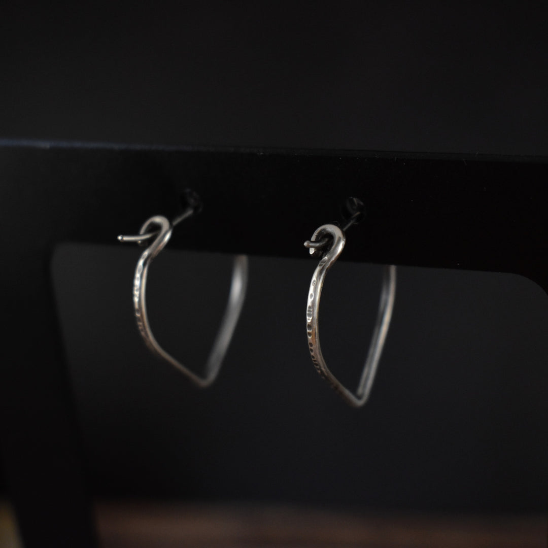 Silver Petal Hoops