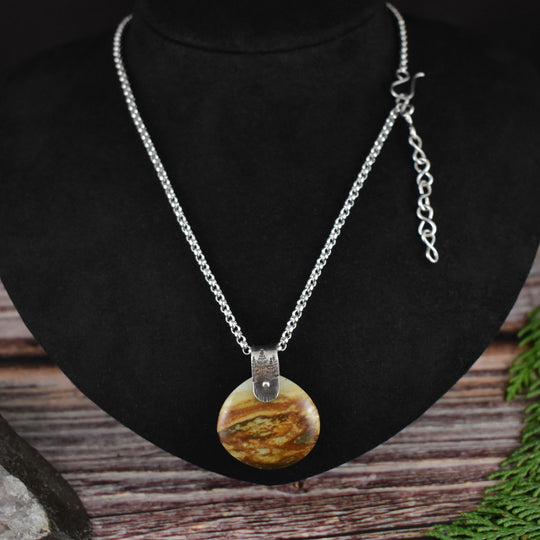 Picture Jasper Silver Necklace