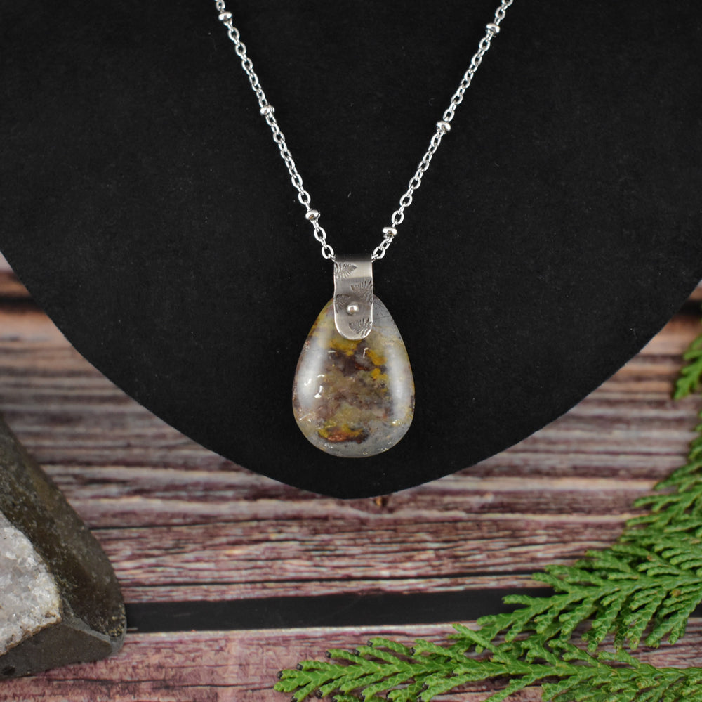 Jasper Silver Pendant Necklace