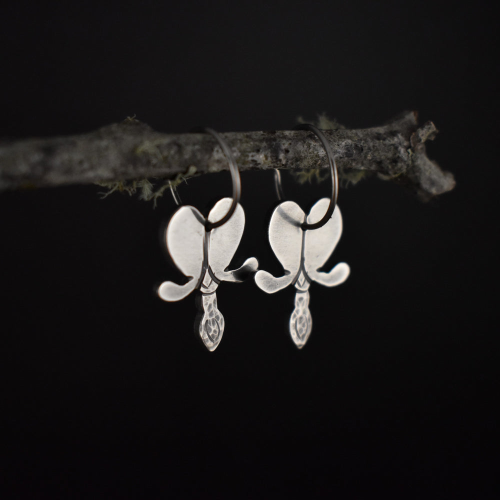 Silver Bleeding Heart Earrings