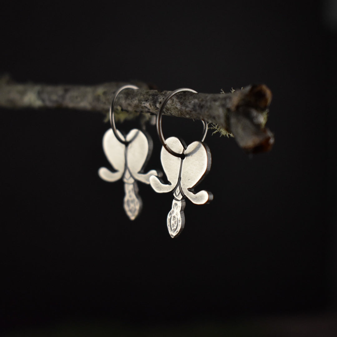 Silver Bleeding Heart Earrings