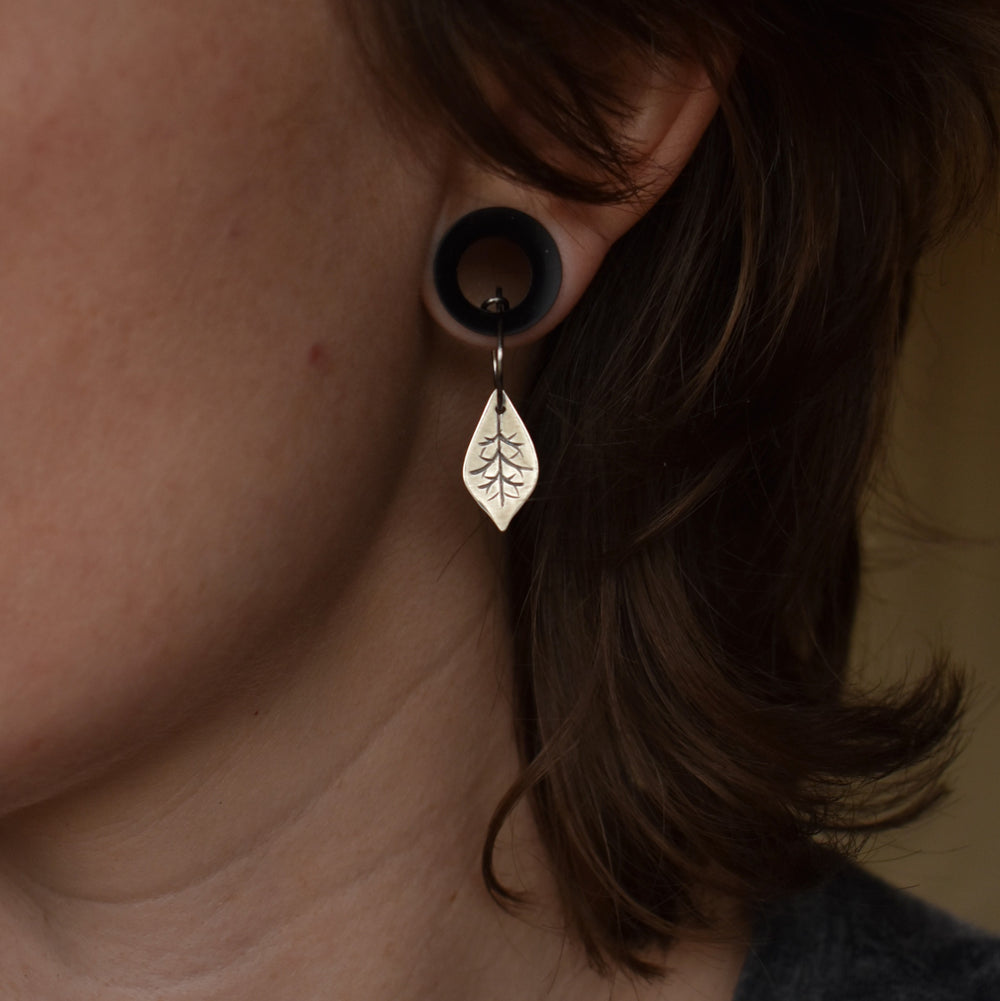 Sterling Silver Leaf Earrings