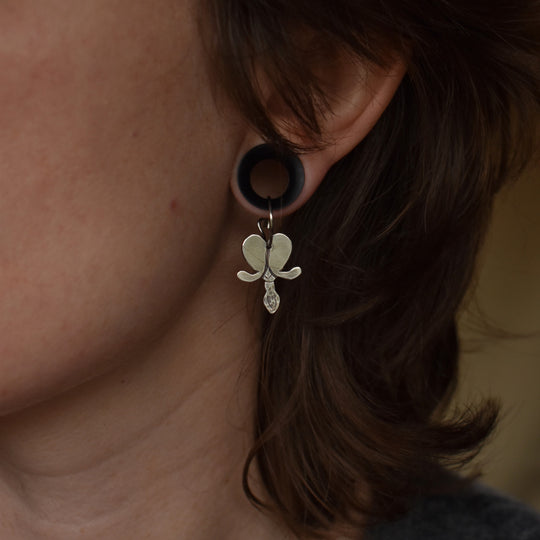 Silver Bleeding Heart Earrings