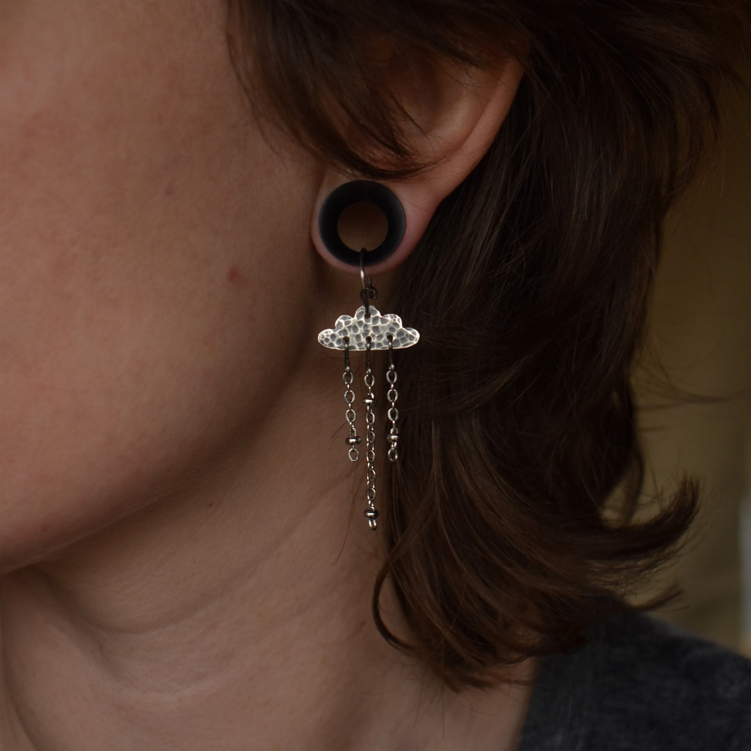 Silver Rain Cloud Earrings