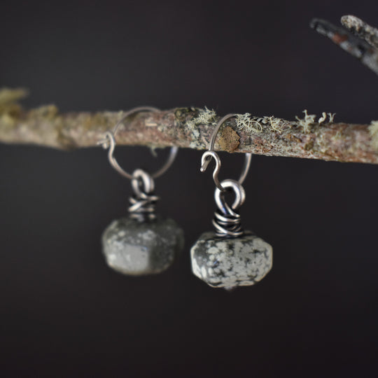 Variolite Silver Earrings