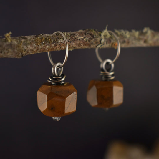 Yellow Jasper Silver Earrings