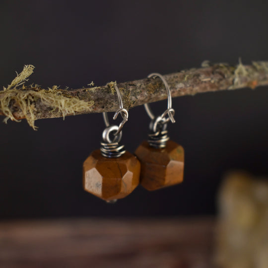 Yellow Jasper Silver Earrings