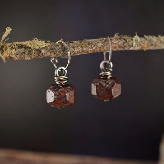 Red Jasper Silver Earrings