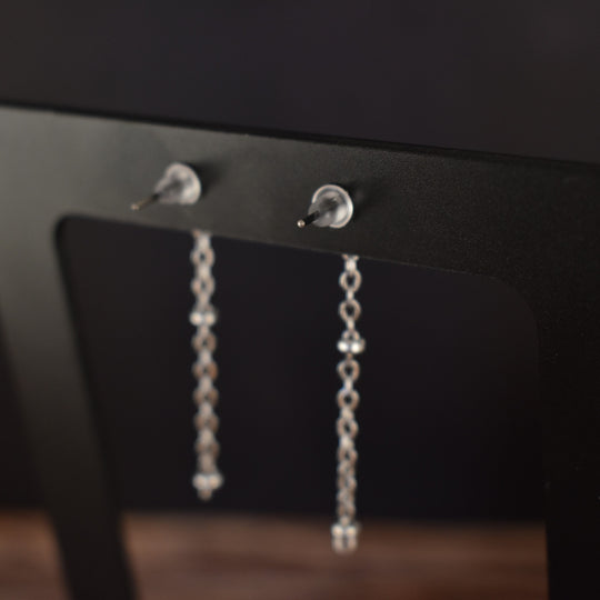 Silver Satellite Chain Earrings