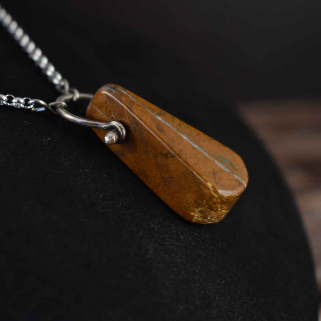 Yellow Jasper Silver Necklace