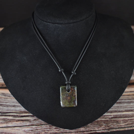 Green and Red Moss Agate Pendant