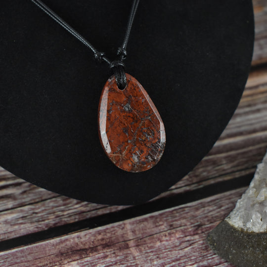 Large Red Jasper Pendant Necklace