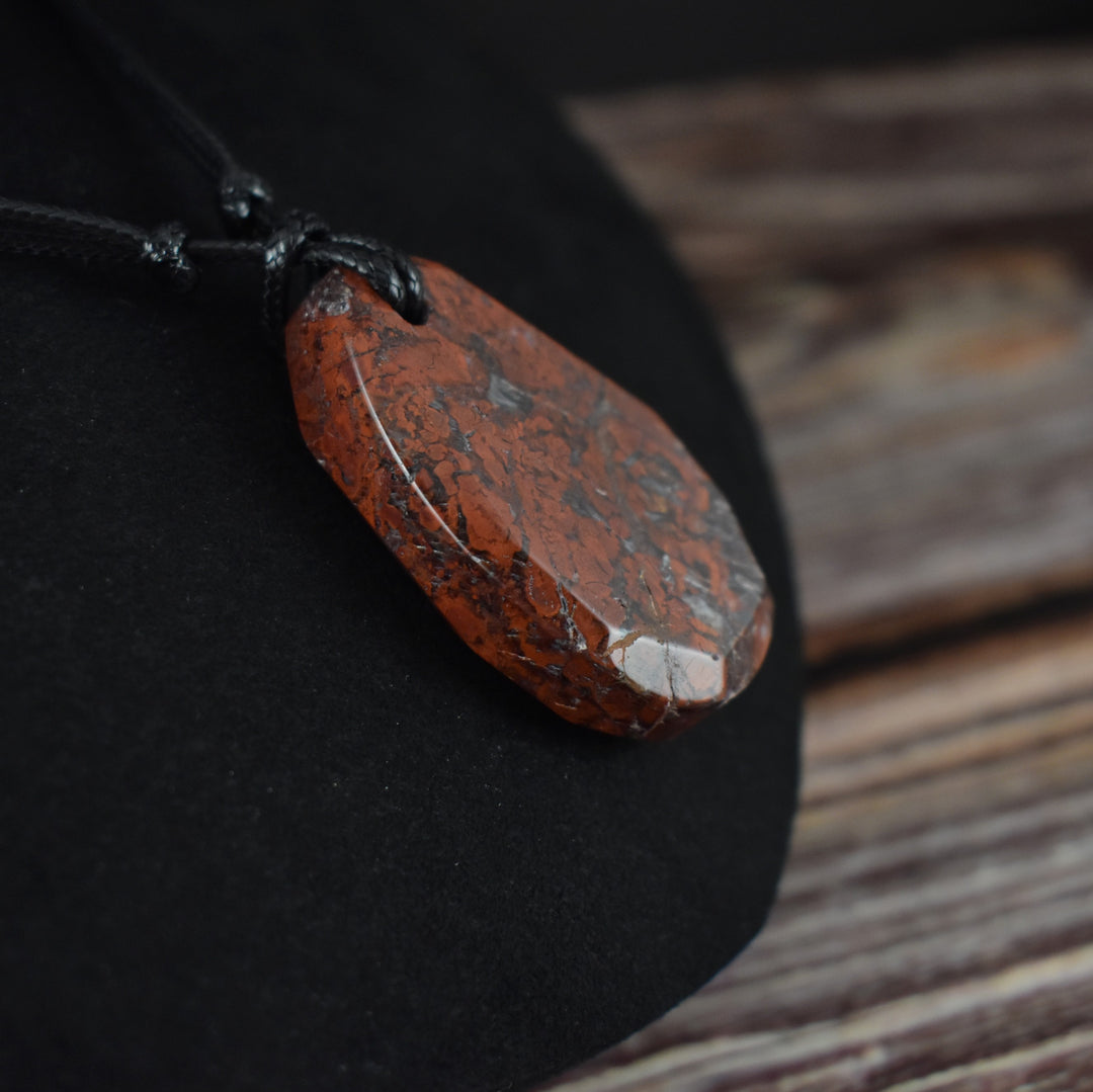 Large Red Jasper Pendant Necklace