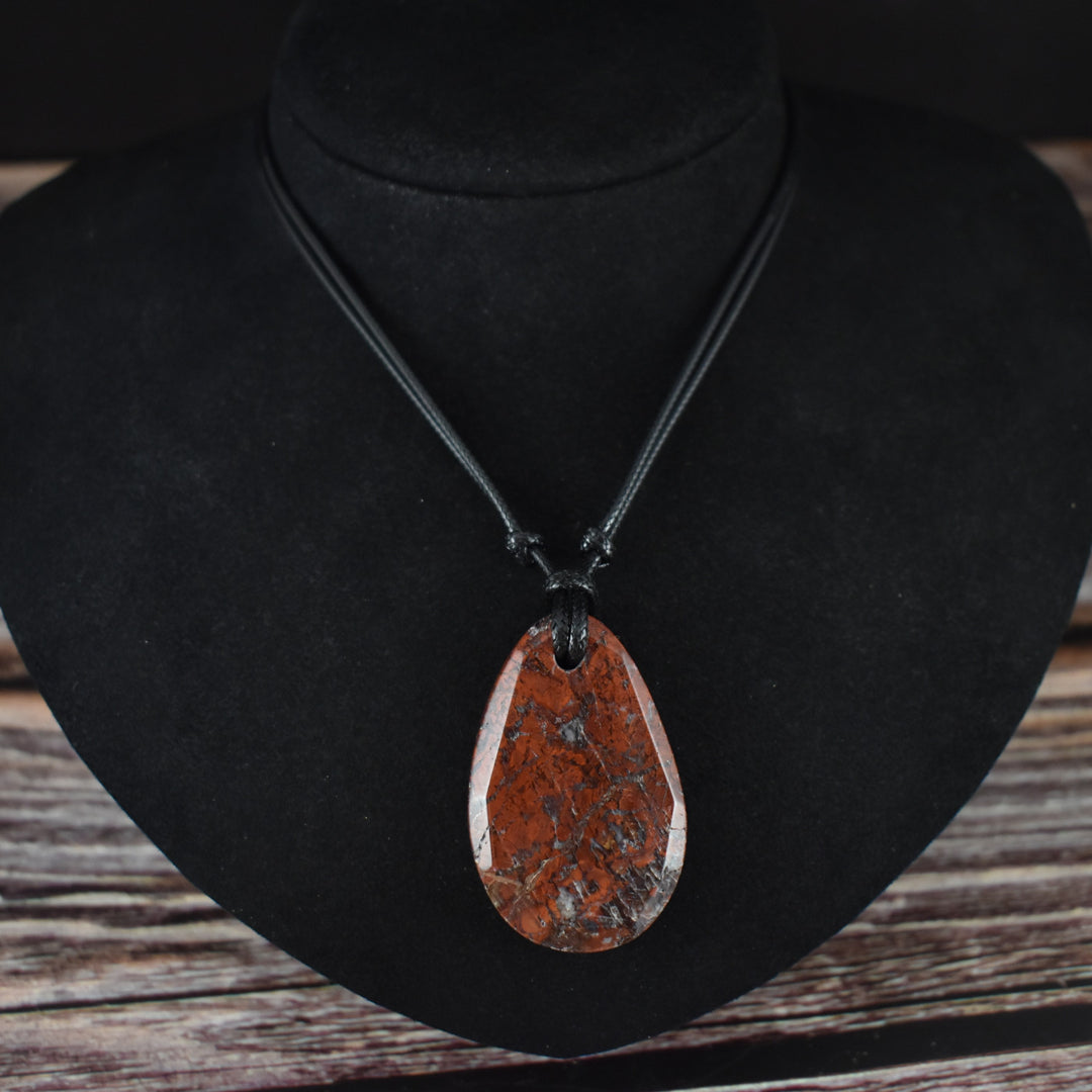 Large Red Jasper Pendant Necklace