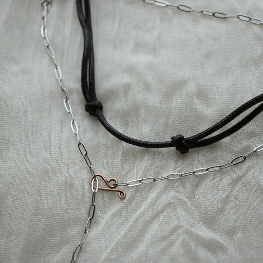 Handmade Banded Agate Necklace in Copper | Adjustable Cord or Chain