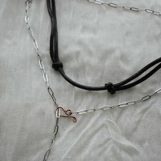 Handmade Moonstone Necklace in Copper | Adjustable Cord or Chain