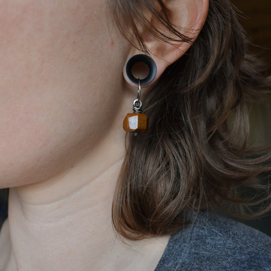 Yellow Jasper Silver Earrings