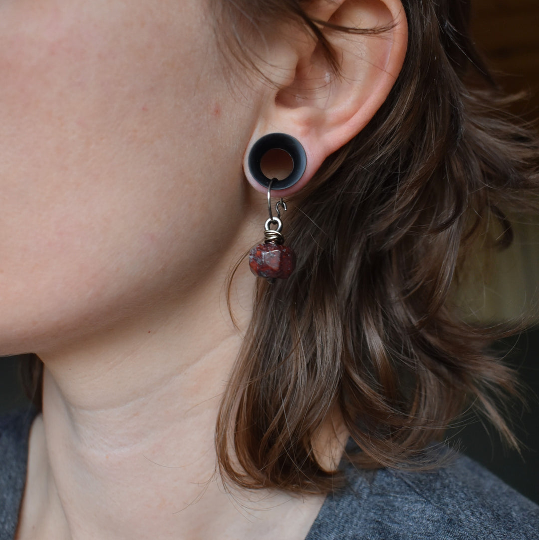 Red Jasper Silver Earrings