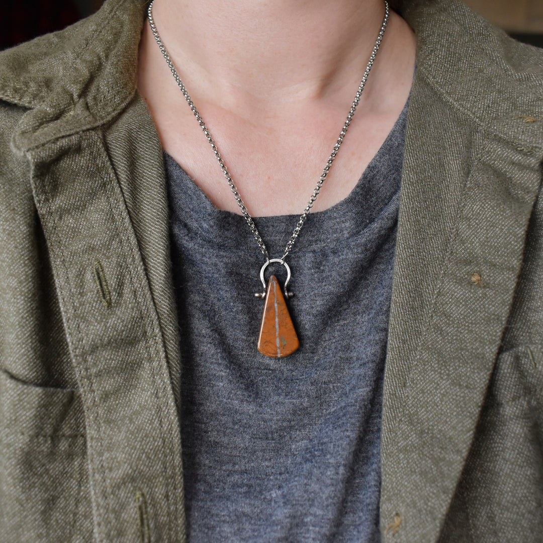 Yellow Jasper Silver Necklace