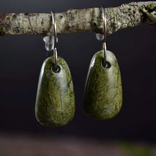 Epidote Focal Drop Earrings