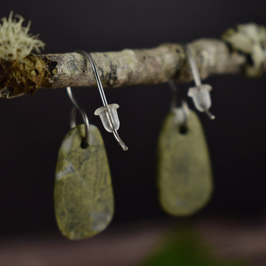 Epidote Focal Drop Earrings