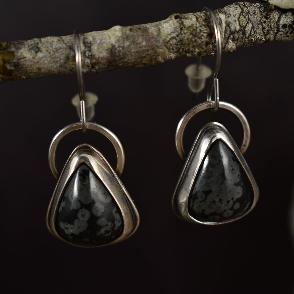 Black Jasper Silver Earrings