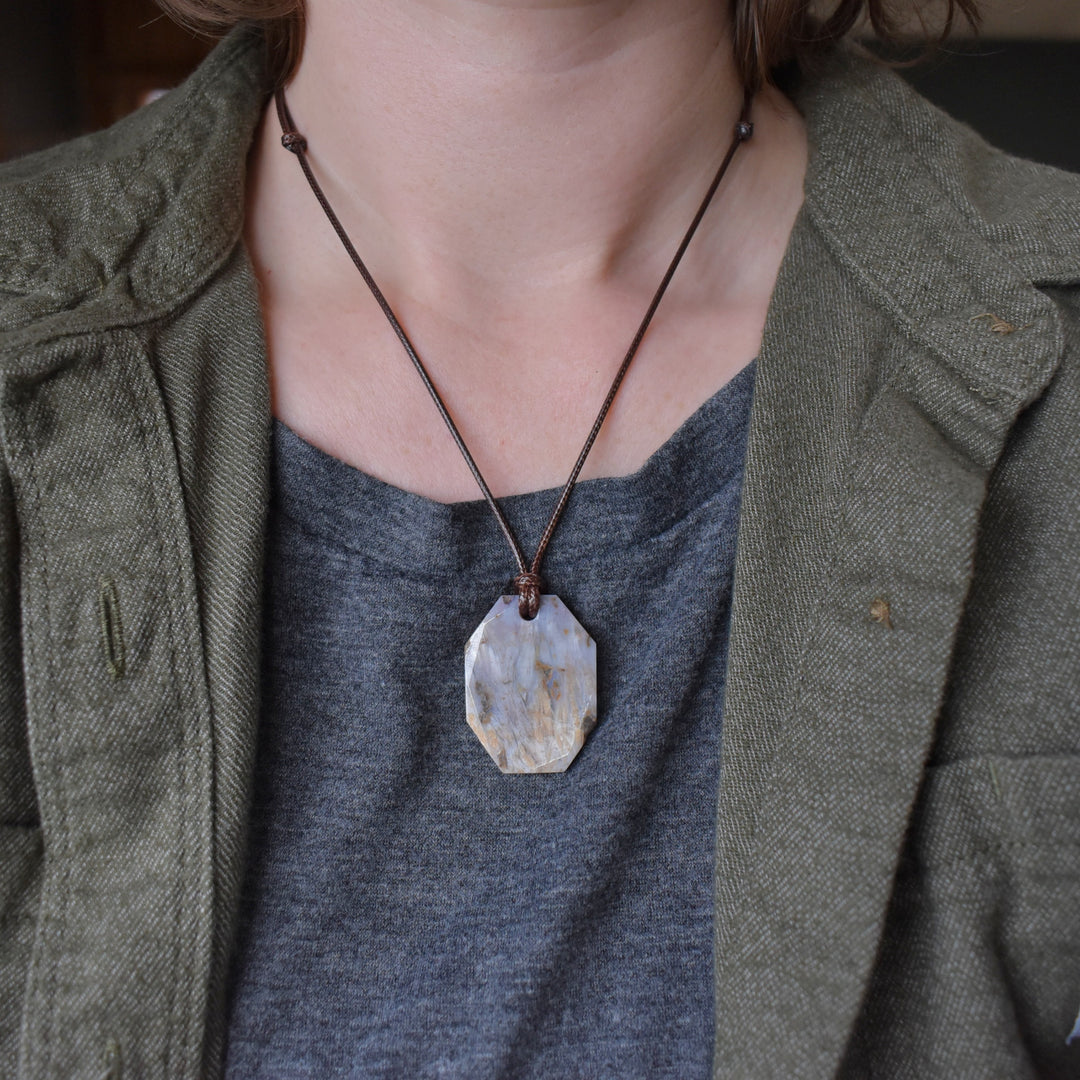 Sagenite Agate Pendant Necklace