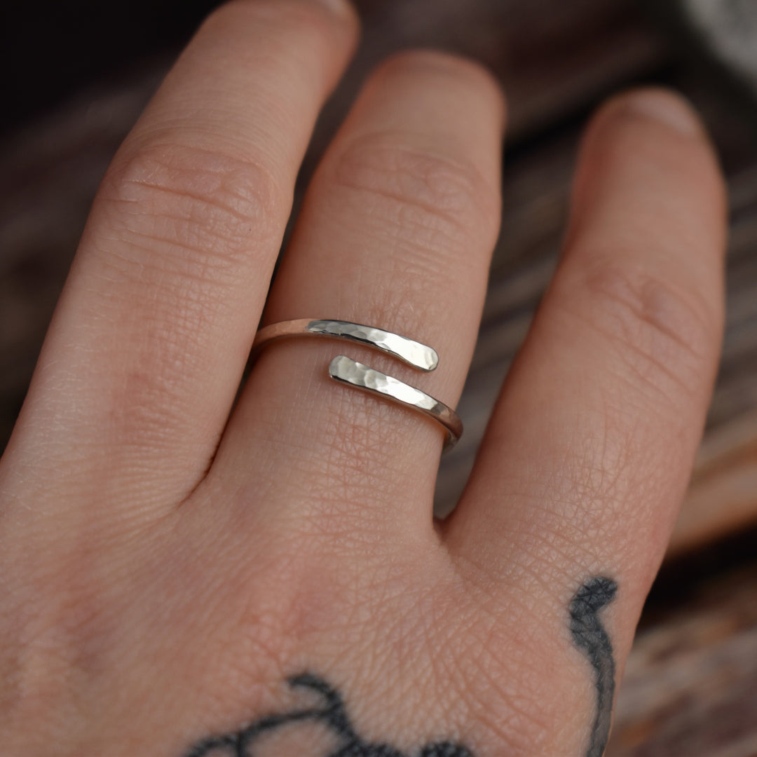 Hammered Sterling Silver Wrap Ring