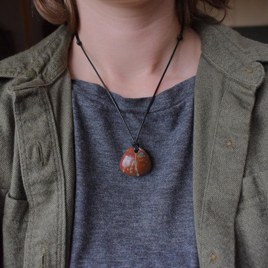 Red Blue Jasper Pendant Necklace