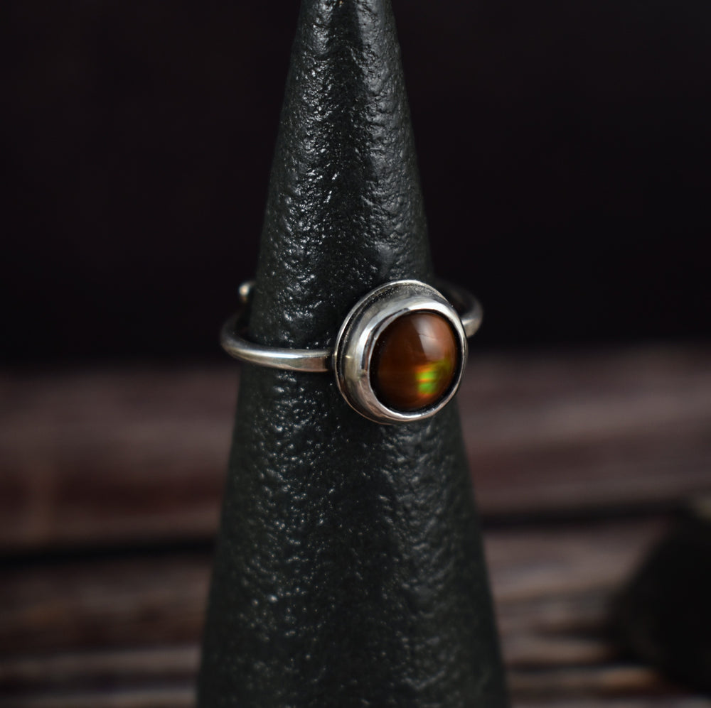 Fire Agate Sterling Silver Ring