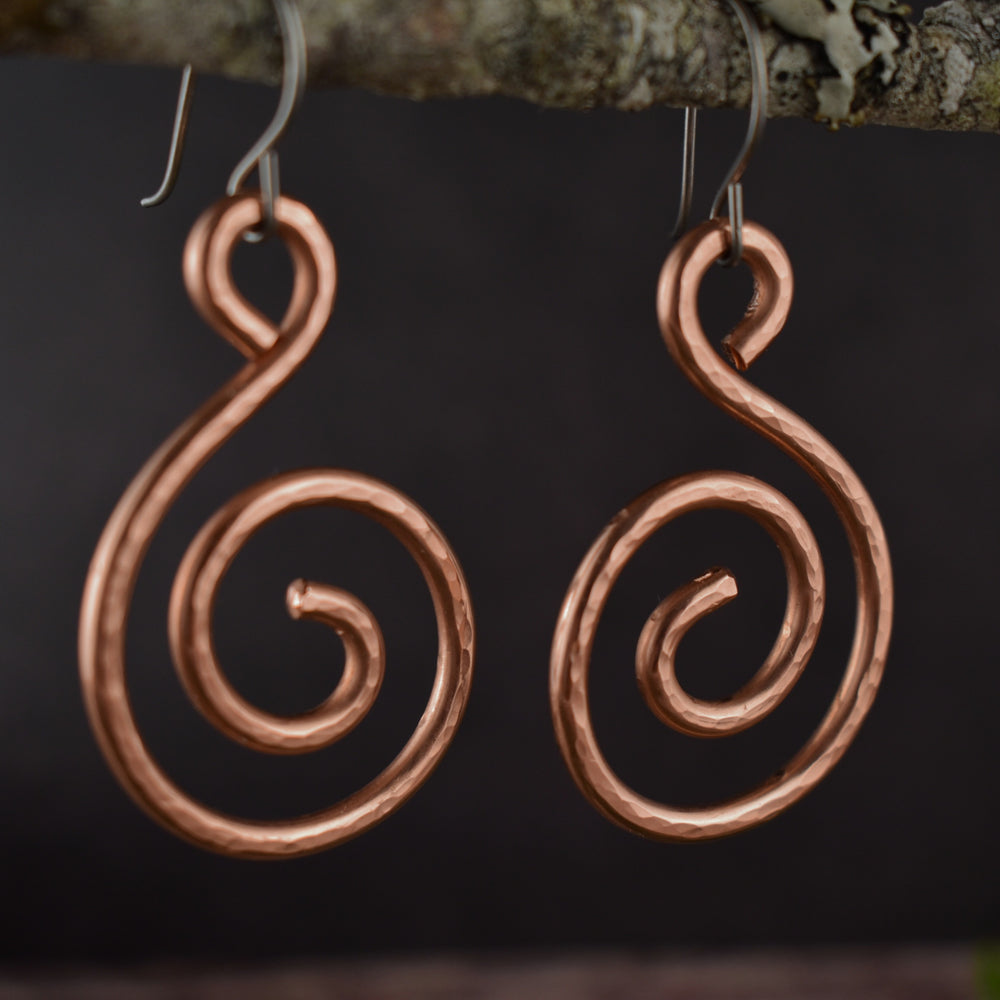 Copper Spiral Dangle Earrings | Limited Edition