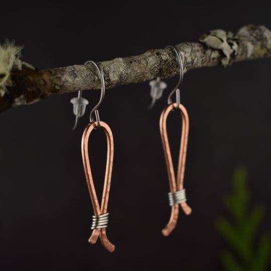 Hammered Mixed Metal Earrings : Limited Edition