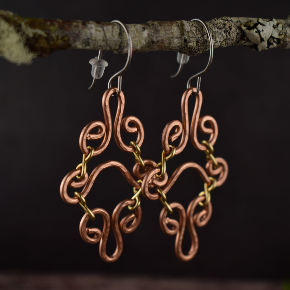 Hammered Copper Chandelier Earrings | Limited Edition