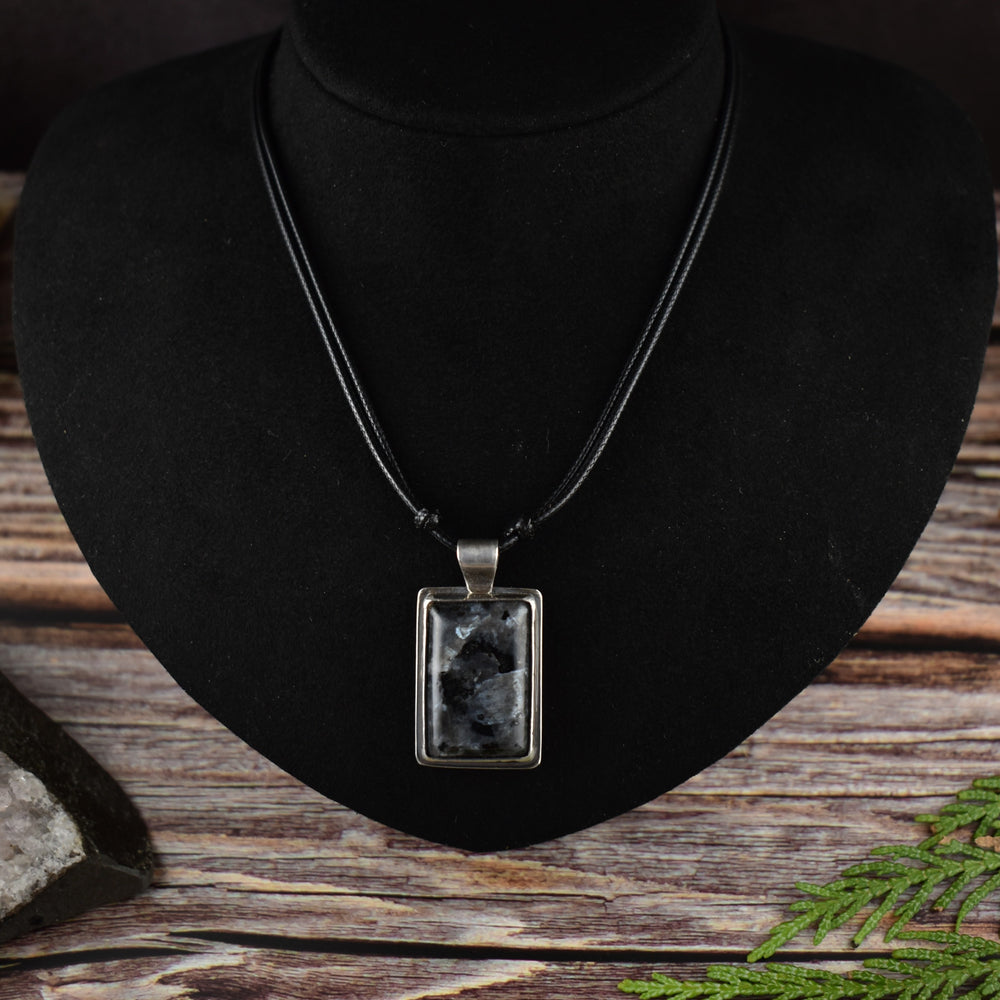 Larvikite Silver Pendant Necklace