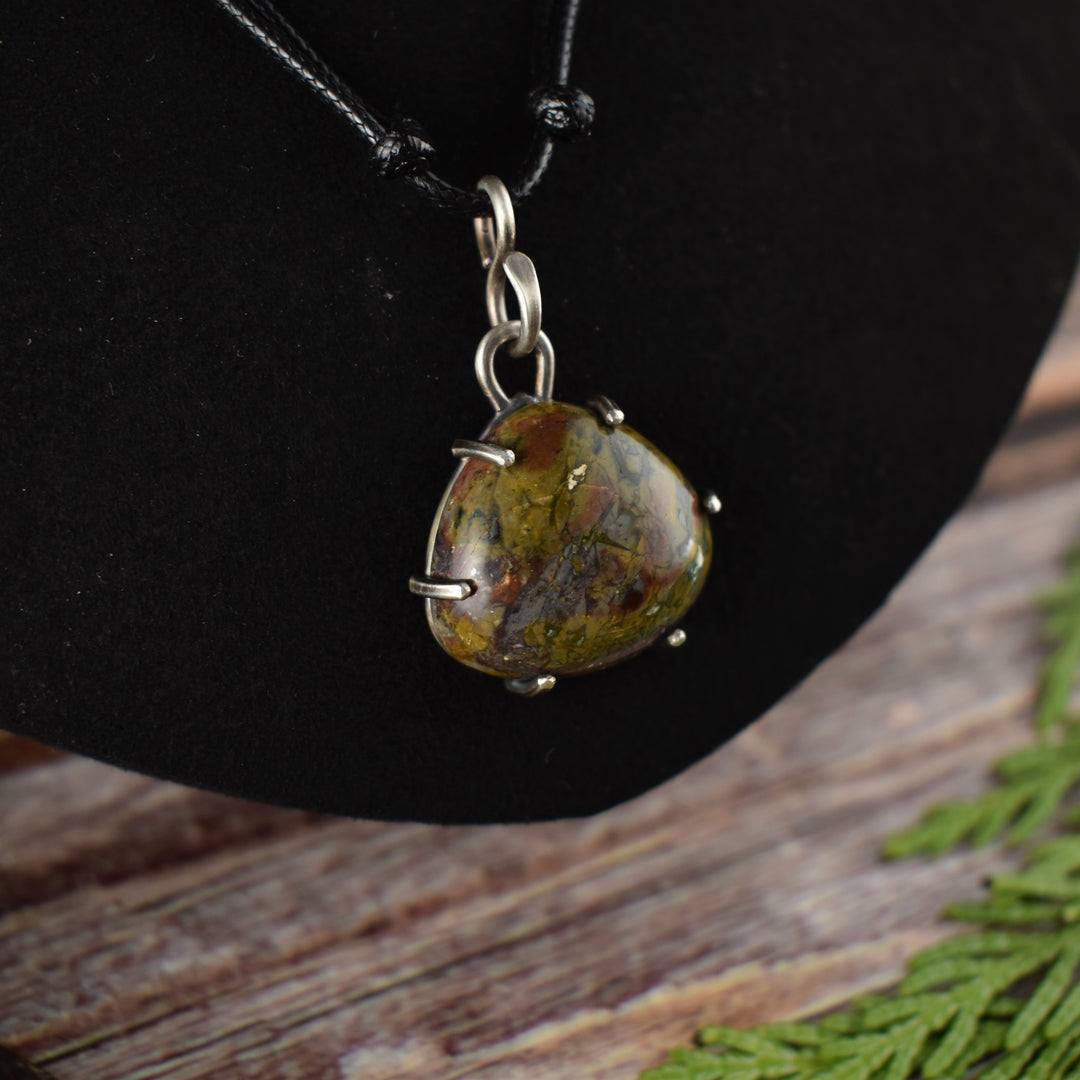 Sterling Silver Jasper Pendant Necklace