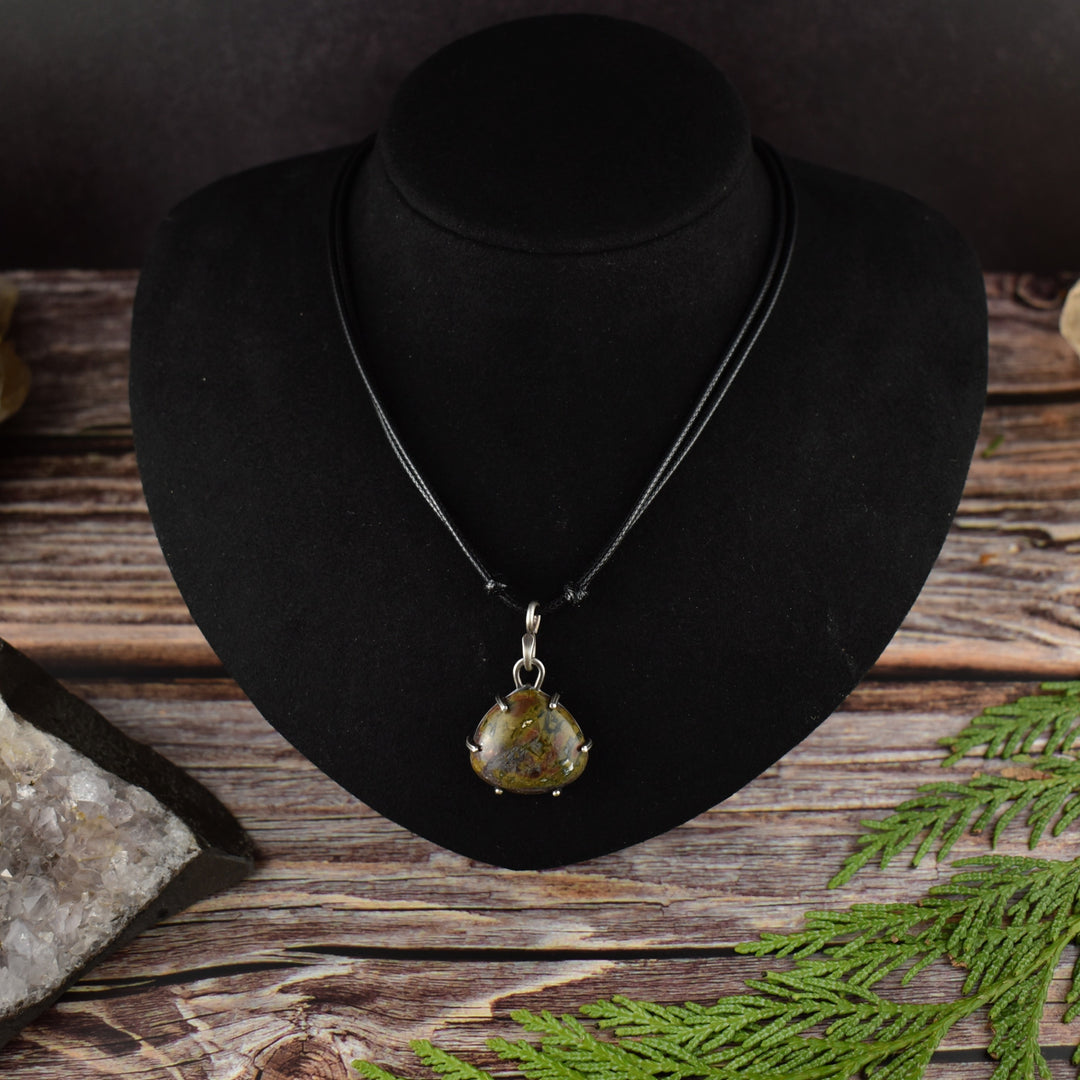 Sterling Silver Jasper Pendant Necklace