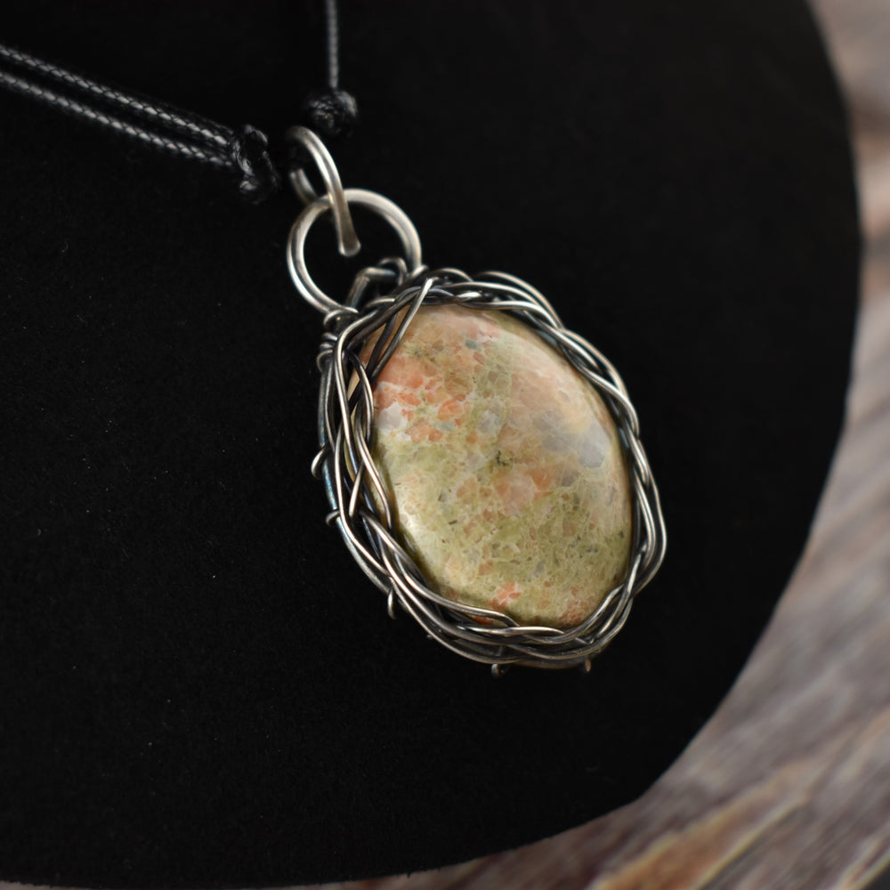 Epidote Orange Calcite Necklace