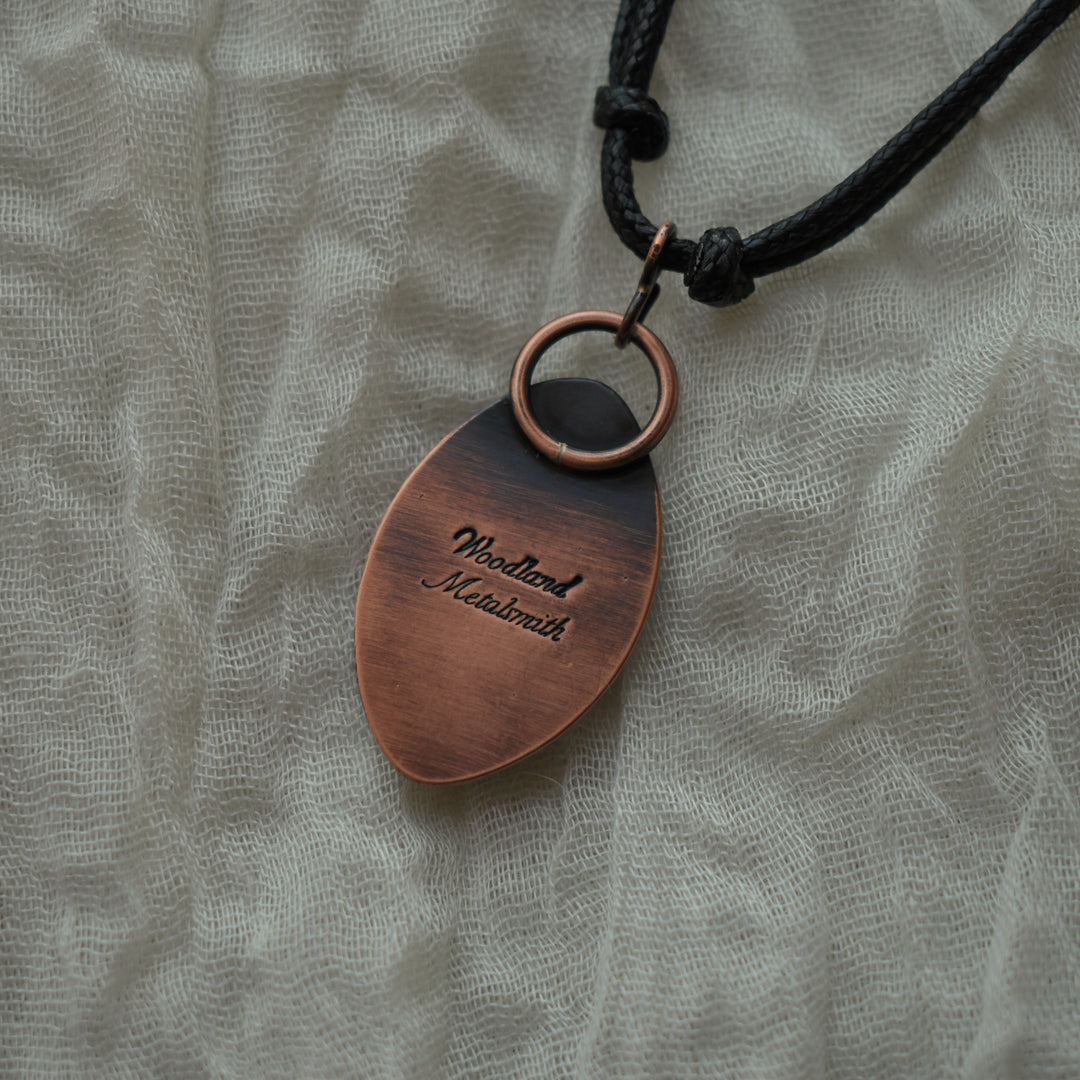 Handmade Moonstone Necklace in Copper | Adjustable Cord or Chain