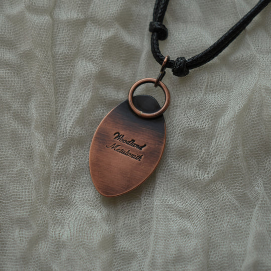 Handmade Moonstone Necklace in Copper | Adjustable Cord or Chain