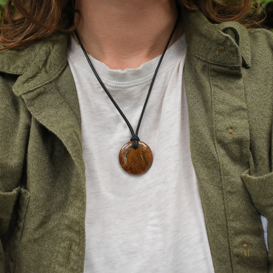 Rare Sagenite Agate Pendant Necklace | Adjustable Cord