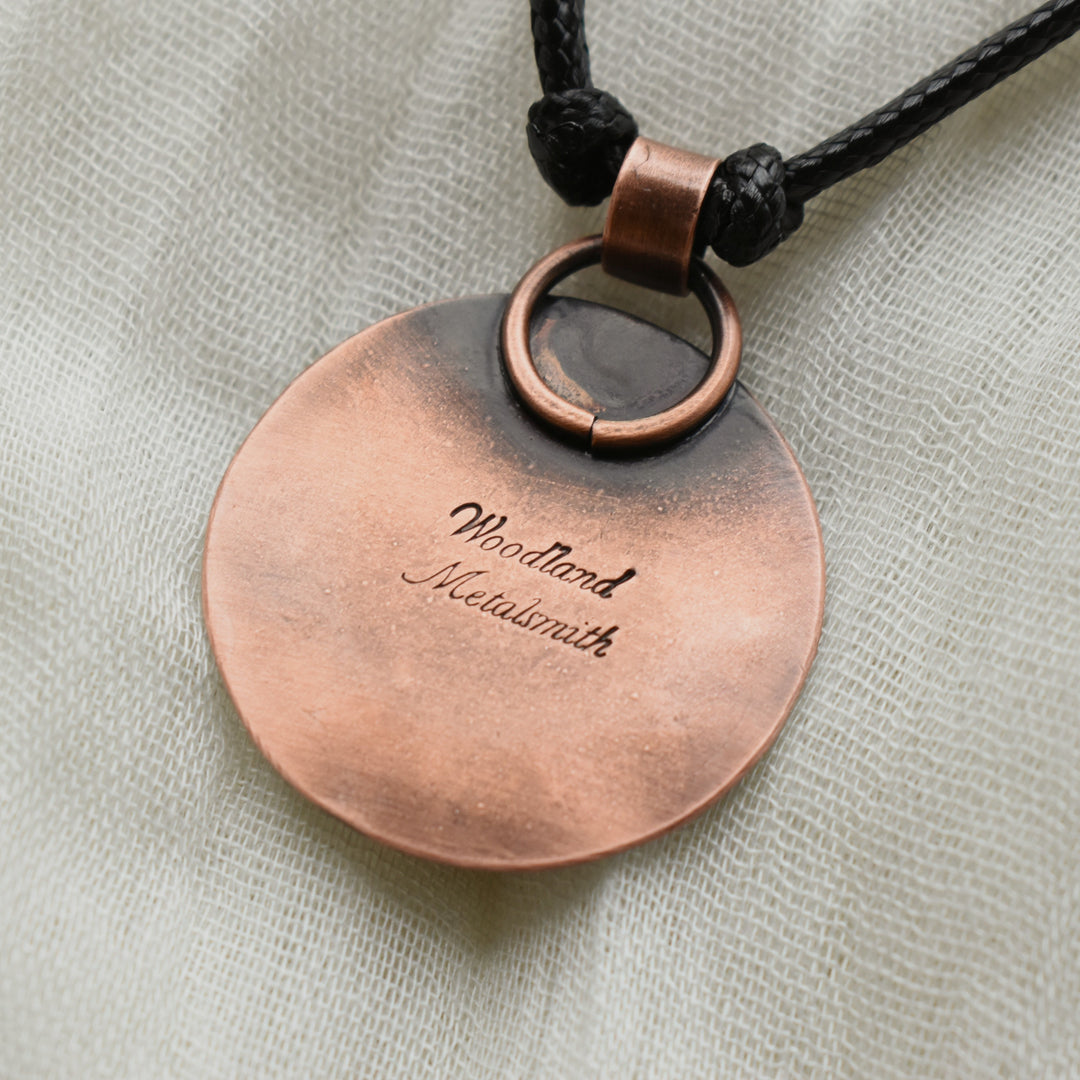 Citrine Daisy Copper Pendant Necklace