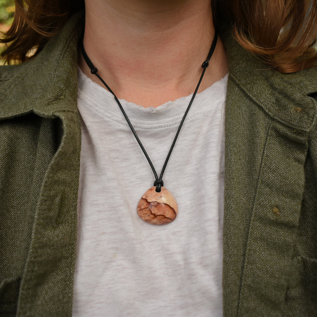 Picture Jasper Pendant Necklace | Adjustable Cord