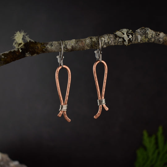 Hammered mixed metal earrings