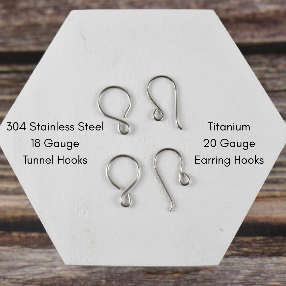 Orthoclase Earrings in Sterling Silver, Titanium Hooks