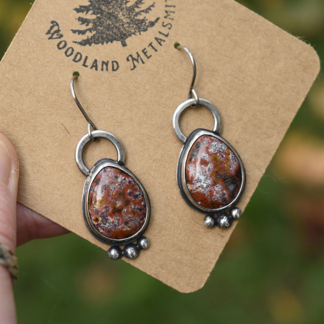 Jasper and Sterling silver statement earrings
