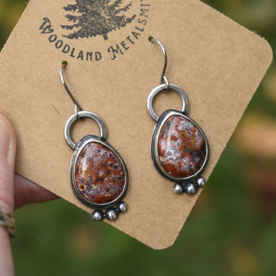 Jasper and Sterling silver statement earrings