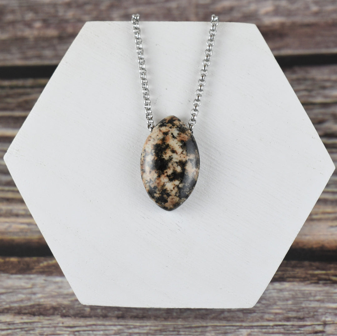 Orange and Black Tourmaline necklace for men