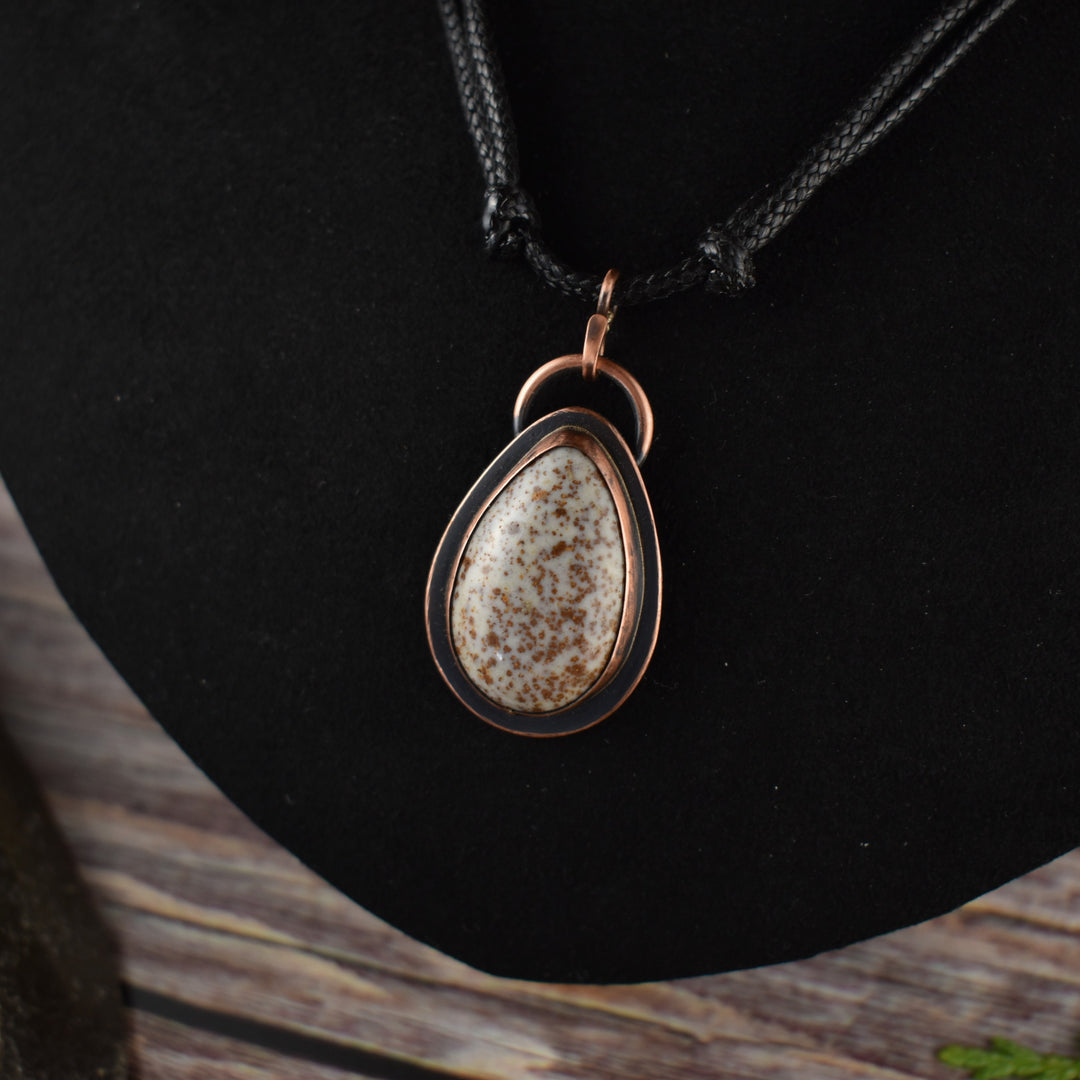 Polka Dot Jasper necklace in pure copper