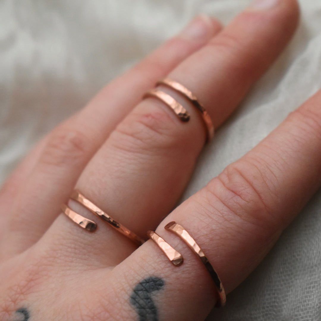 adjustable midi copper rings