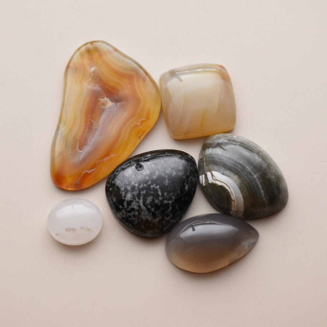 Agate and Quartz cabochons from Washington State